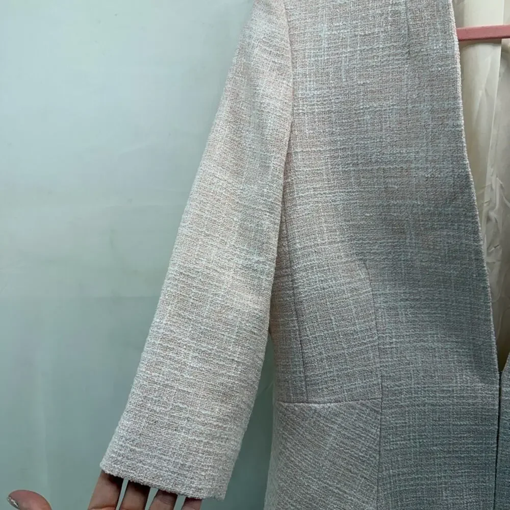 Preston & York Women’s 8 Light Pink, white and gold Tweed feminine Blazer - Picture 5 of 14